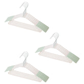 Kuber IndustriesPP Cloth Hanger Set of 15 With Zinc Plated Steel Hook (Green)